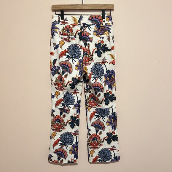 J. Crew Kickout Crop Pant in Paisley Floral Trouser Style AM991 Size 00 - Picture 3 of 10
